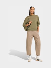adidas Olive Green Colourpop Crew Neck Sweatshirt - Image 3 of 6