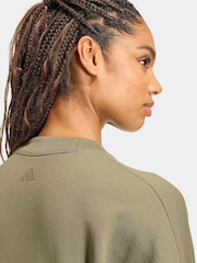 adidas Olive Green Colourpop Crew Neck Sweatshirt - Image 5 of 6