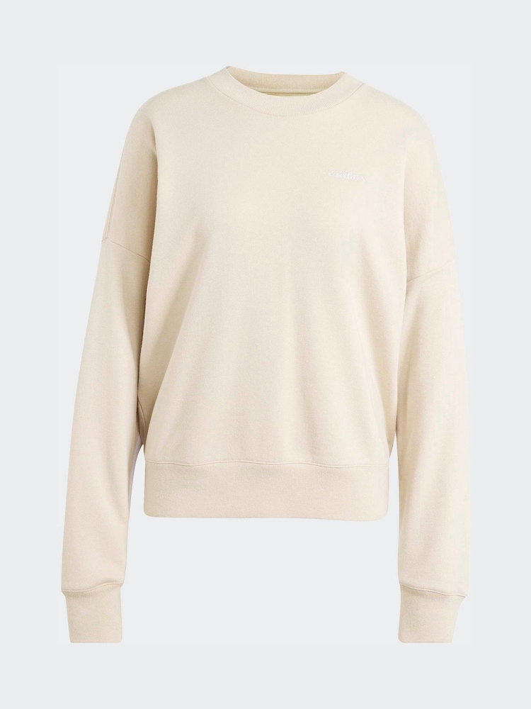 adidas Beige Colourpop Crew Neck Sweatshirt - Image 1 of 3
