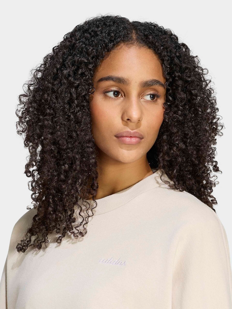 adidas Beige Colourpop Crew Neck Sweatshirt - Image 3 of 3