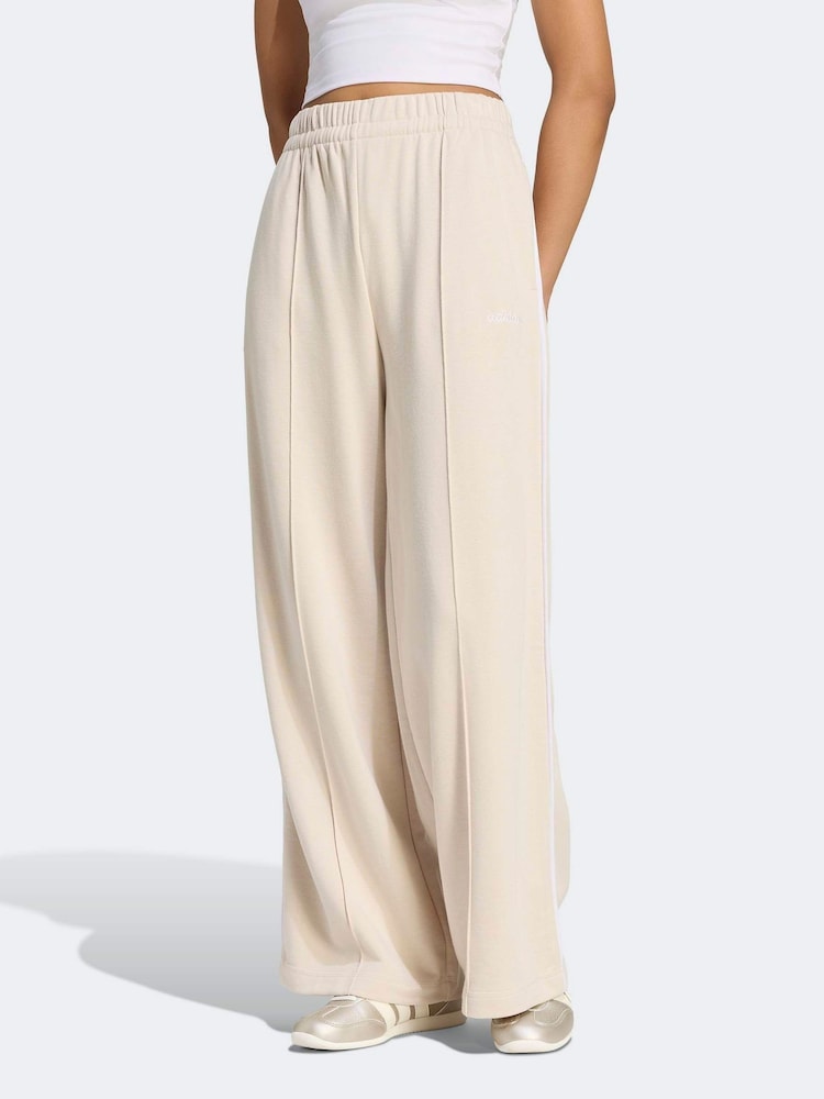 adidas Beige Colourpop Wide Leg Joggers - Image 1 of 6