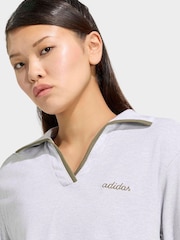 adidas Light Grey Colourpop Polo Top - Image 3 of 4