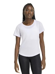 adidas Lilac Purple Workout Essentials Minimal Scoop T-Shirt - Image 1 of 5