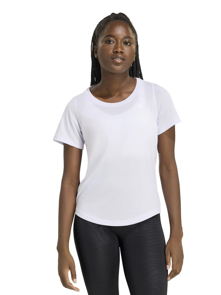adidas Lilac Purple Workout Essentials Minimal Scoop T-Shirt - Image 1 of 5