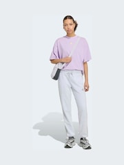 adidas Purple 3-Stripes Studio Graphic Oversize T-Shirt - Image 3 of 5