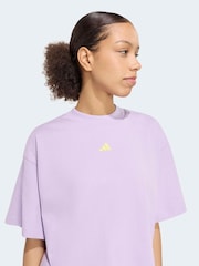 adidas Purple 3-Stripes Studio Graphic Oversize T-Shirt - Image 4 of 5