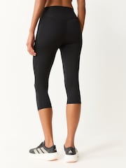 adidas Black Optime Essential Capri Leggings - Image 3 of 4