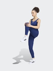 adidas Dark Blue 3-Stripes Studio Leggings - Image 3 of 6