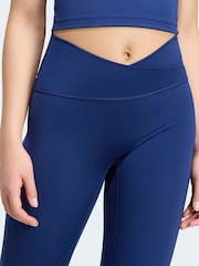 adidas Dark Blue 3-Stripes Studio Leggings - Image 4 of 6
