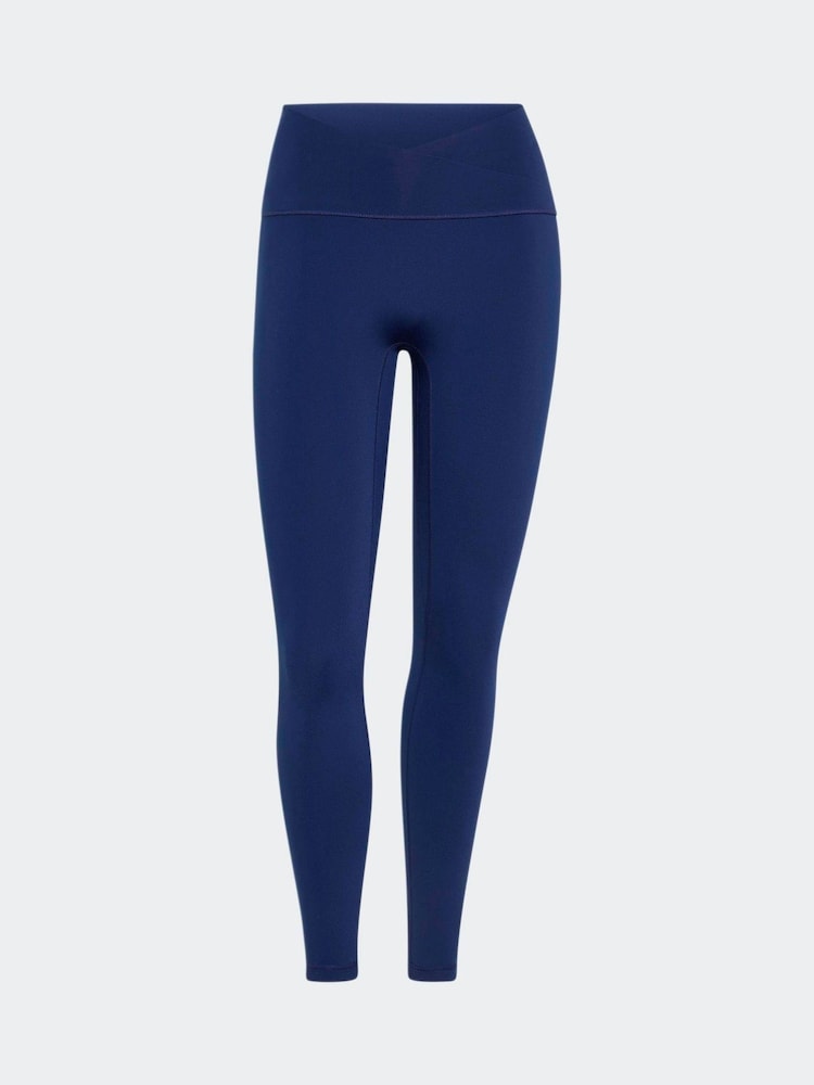 adidas Dark Blue 3-Stripes Studio Leggings - Image 6 of 6