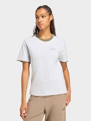 adidas Light Grey Seasonal Essentials Colourpop T-Shirt With Embroidered Graphic - Image 1 of 5