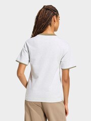 adidas Light Grey Seasonal Essentials Colourpop T-Shirt With Embroidered Graphic - Image 2 of 5