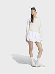 adidas White 3-Stripes Studio Graphic Oversize Long Sleeve Top - Image 4 of 6