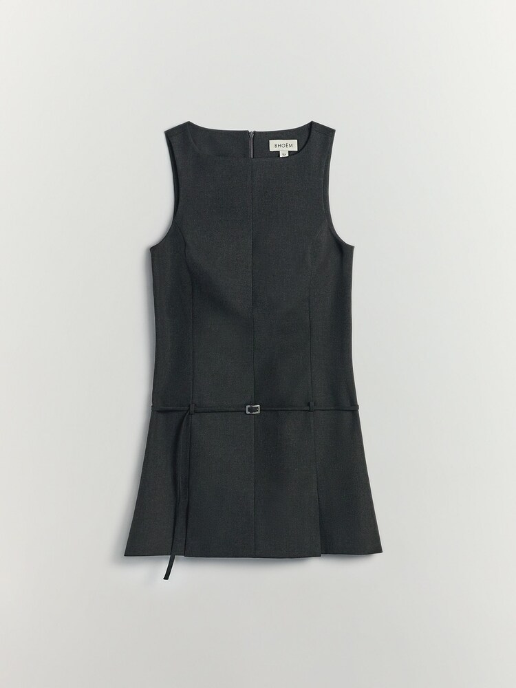 BHOEM Grey A Line Belt Detail Sleeveless Mini Dress - Image 5 of 5