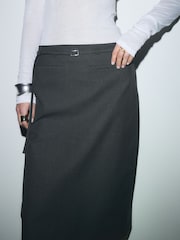 BHOEM Grey Belt Detail Tube Midi Skirt - Image 4 of 5