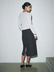 BHOEM Grey Belt Detail Tube Midi Skirt - Image 5 of 5