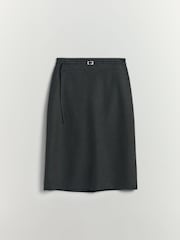 腰带装饰时尚中长裙 - 图片6 / 6