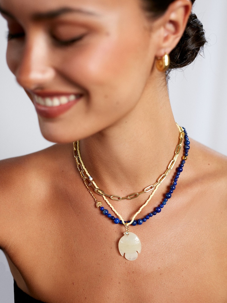 Anni Lu Blue Deep Shell Necklace - Image 5 of 5