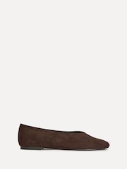 Linzi Brown Structure Square Toe Ballet Flats With Top Stitching - Image 2 of 6
