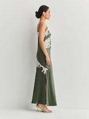 By Malene Birger Green Vera Lace Trim Maxi Dress - Image 4 of 7