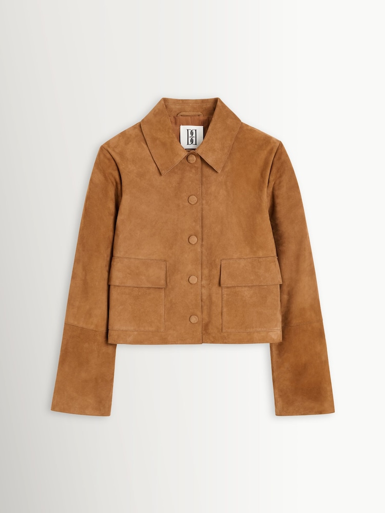 By Malene Birger Brown Annie Cropped Suede Jacket - Image 1 of 1