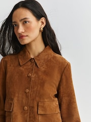 By Malene Birger Brown Annie Cropped Suede Jacket - Image 5 of 7