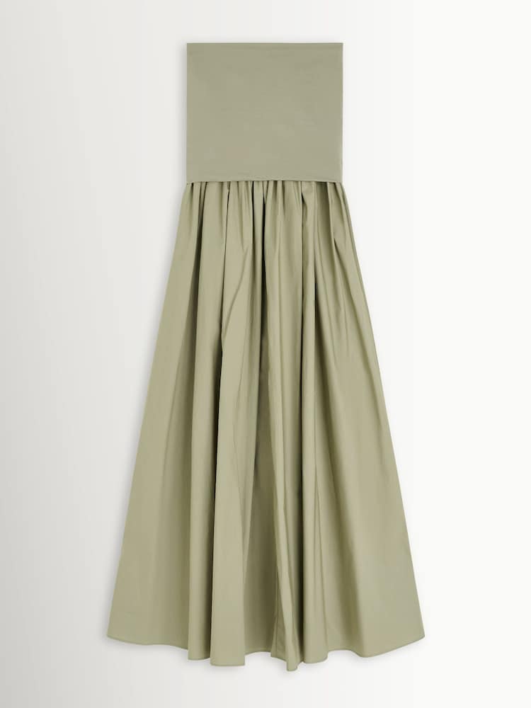 By Malene Birger Green Marc Gathered Drop Waist Maxi Dress - Image 5 of 5