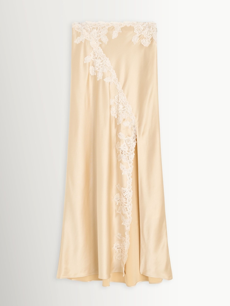 By Malene Birger Cream Erika Lace Trim Maxi Skirt - Image 1 of 1