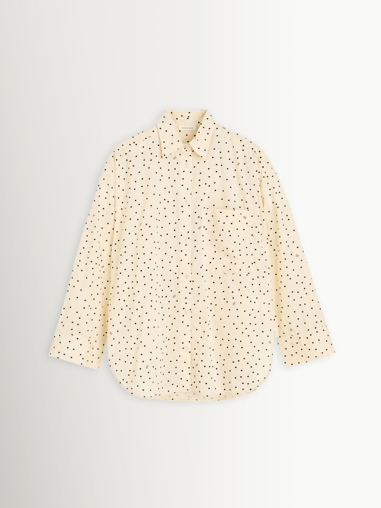 By Malene Birger White Derris Voile Polka Dot Relaxed Shirt - Image 1 of 1 By Malene Birger White Derris Voile Polka Dot Relaxed Shirt - Image 1 of 1