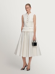 Self-Portrait Cream Boucle Polka Dot Midi Dress - Image 4 of 4
