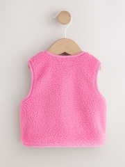 Pink Borg Baby Gilet Jacket (0mths-2yrs) - Image 2 of 5