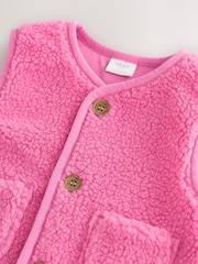 Pink Borg Baby Gilet Jacket (0mths-2yrs) - Image 3 of 5