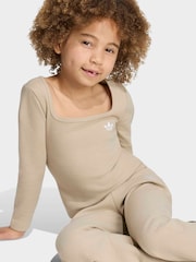 adidas Originals Brown Long Sleeve Top & Trouser Set - Image 4 of 8