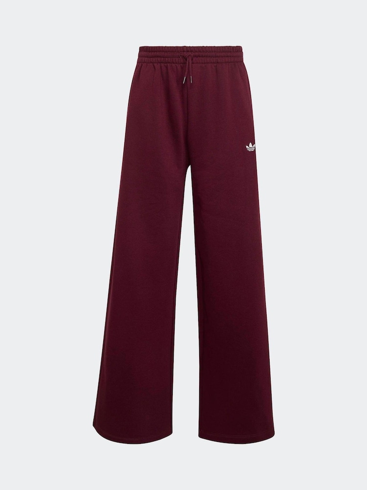 Temno rdeča - adidas Originals lahke hlače za prosti čas s širokimi hlačnicami - Slika 4 iz 4