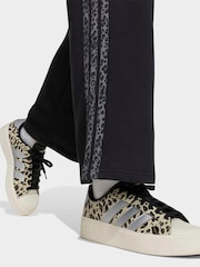 adidas Black Animal 3 Stripe Wide Leg Joggers - Image 5 of 6
