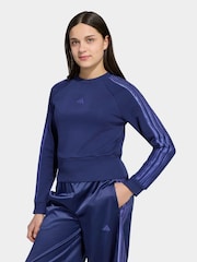 adidas Blue Satin Sweat Top - Image 1 of 6
