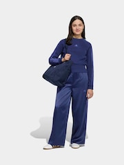 adidas Blue Satin Sweat Top - Image 3 of 6