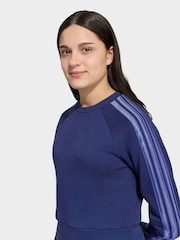 adidas Blue Satin Sweat Top - Image 4 of 6