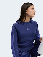 adidas Blue Satin Sweat Top - Image 5 of 6