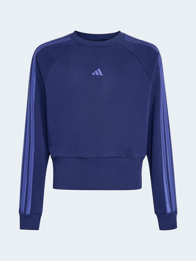 adidas Blue Satin Sweat Top - Image 6 of 6