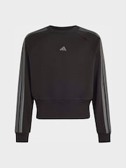 adidas Black Satin Sweat Top - Image 1 of 1
