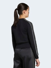 adidas Black Satin Sweat Top - Image 5 of 8