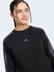 adidas Black Satin Sweat Top - Image 7 of 8