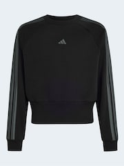 adidas Black Satin Sweat Top - Image 8 of 8