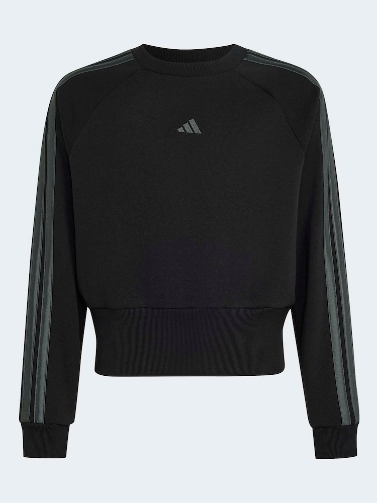 adidas Black Satin Sweat Top - Image 8 of 8