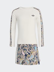 adidas Originals Liberty London 3 Randig T-shirt och omlottkjolar set - Bild 6 av 8