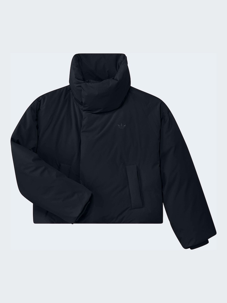 adidas Originals Black Funnel Neck Puffer Jacket - Image 2 of 2