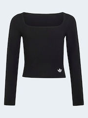 Negro - Camiseta de manga larga ajustada adidas Originals - Imagen 6 de 6