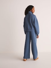 Superdry Blue Half Zip Sweatshirt and Wide Leg Joggers Set - Image 3 of 14