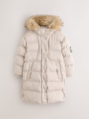 Superdry Cream Everest Longline Padded Coat - Image 1 of 6